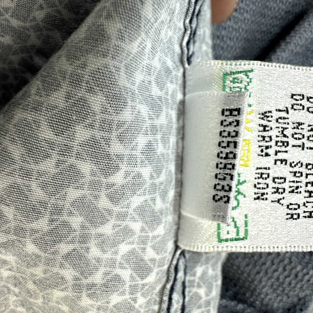 Bugatchi Uomo Shirt Mens XXL Shaped Fit Blue White Geometric All Day Casual Prep - Picture 7 of 15
